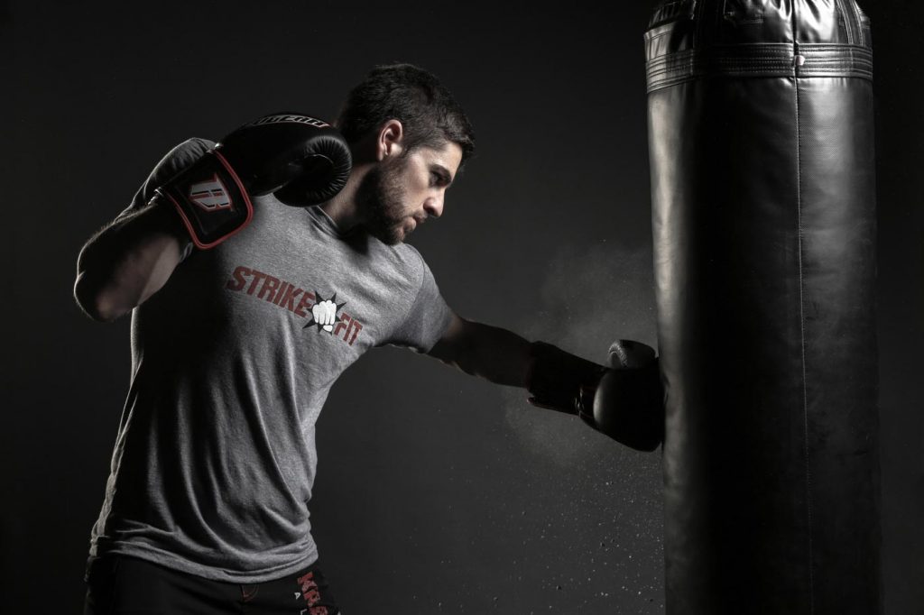 Los Angeles portrait photographer Nick Reid's picture of a man punching a punching bag